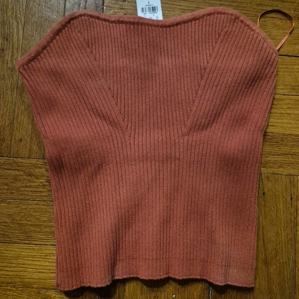 Nwt Rust Ribbed Knit Tube Top - Express - S